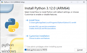 Installation de Python
développement copilot windows python .net